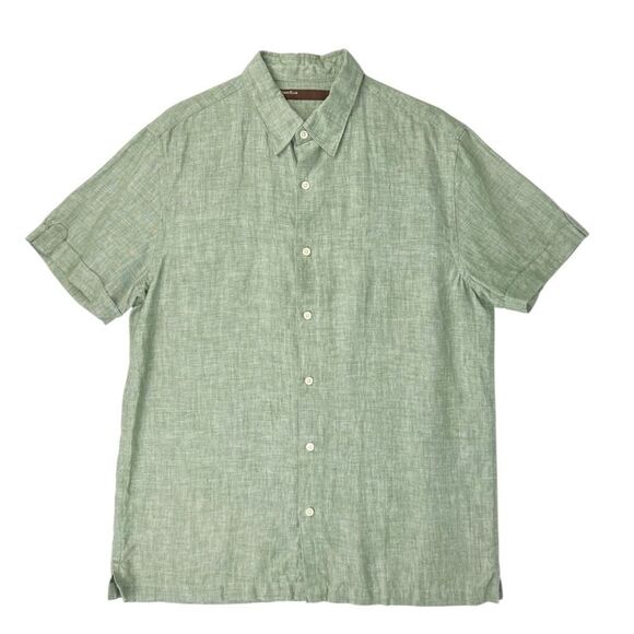 Perry Ellis Light Sage Green Button Down Shirt Large - Picture 1 of 6